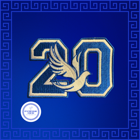 Embroidered "20" with Dove