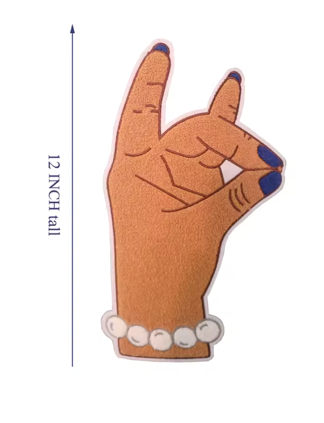 Chenille Kitty Hand with Pearl Bracelet Patch