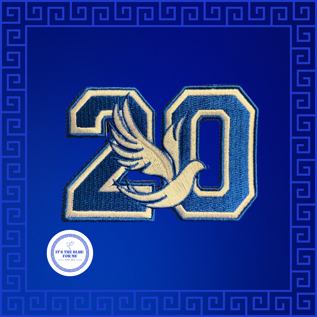 Embroidered "20" with Dove