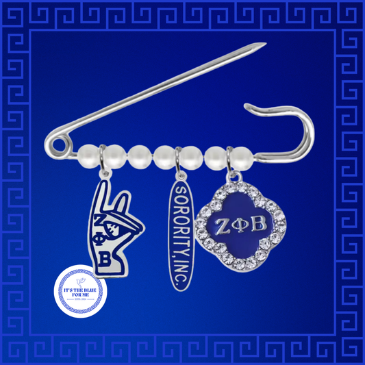 3 Charm Safety Pin Brooch
