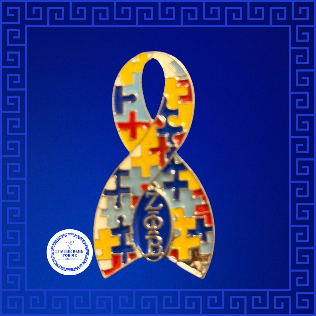 Z PHI B Autism Awareness Ribbon Pin