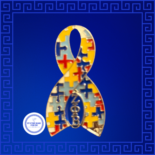 Z PHI B Autism Awareness Ribbon Pin