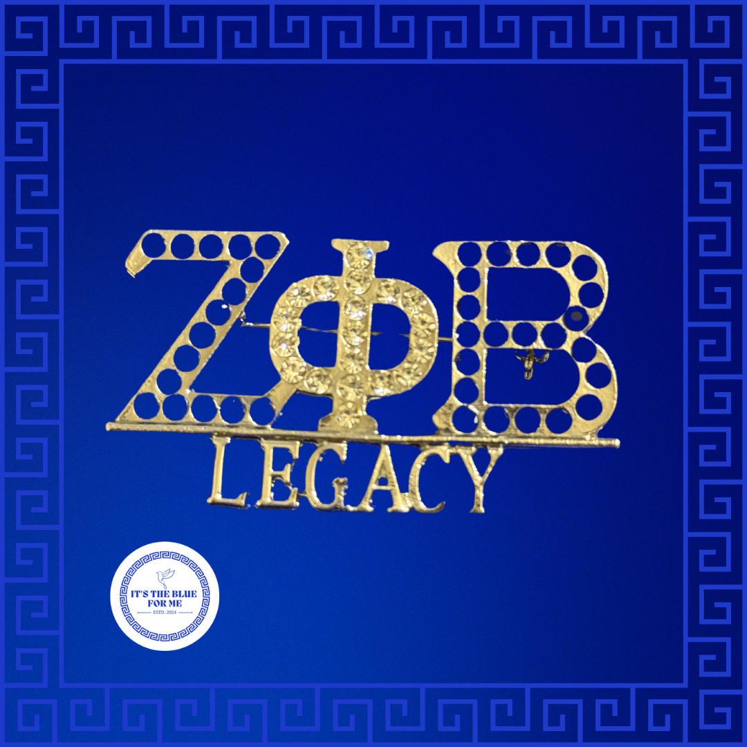 Blue and White Rhinestone Legacy Pin